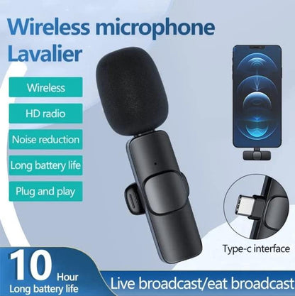 Wireless Lavalier Microphone – Portable & Noise-Cancelling