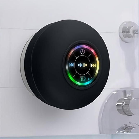 Waterproof Bluetooth Speaker with LED Lights – Suction Cup Design