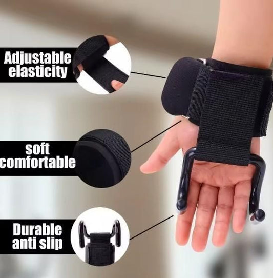 Weight Lifting Rod Hooks Wrist Support – Grip & Wrist Protection