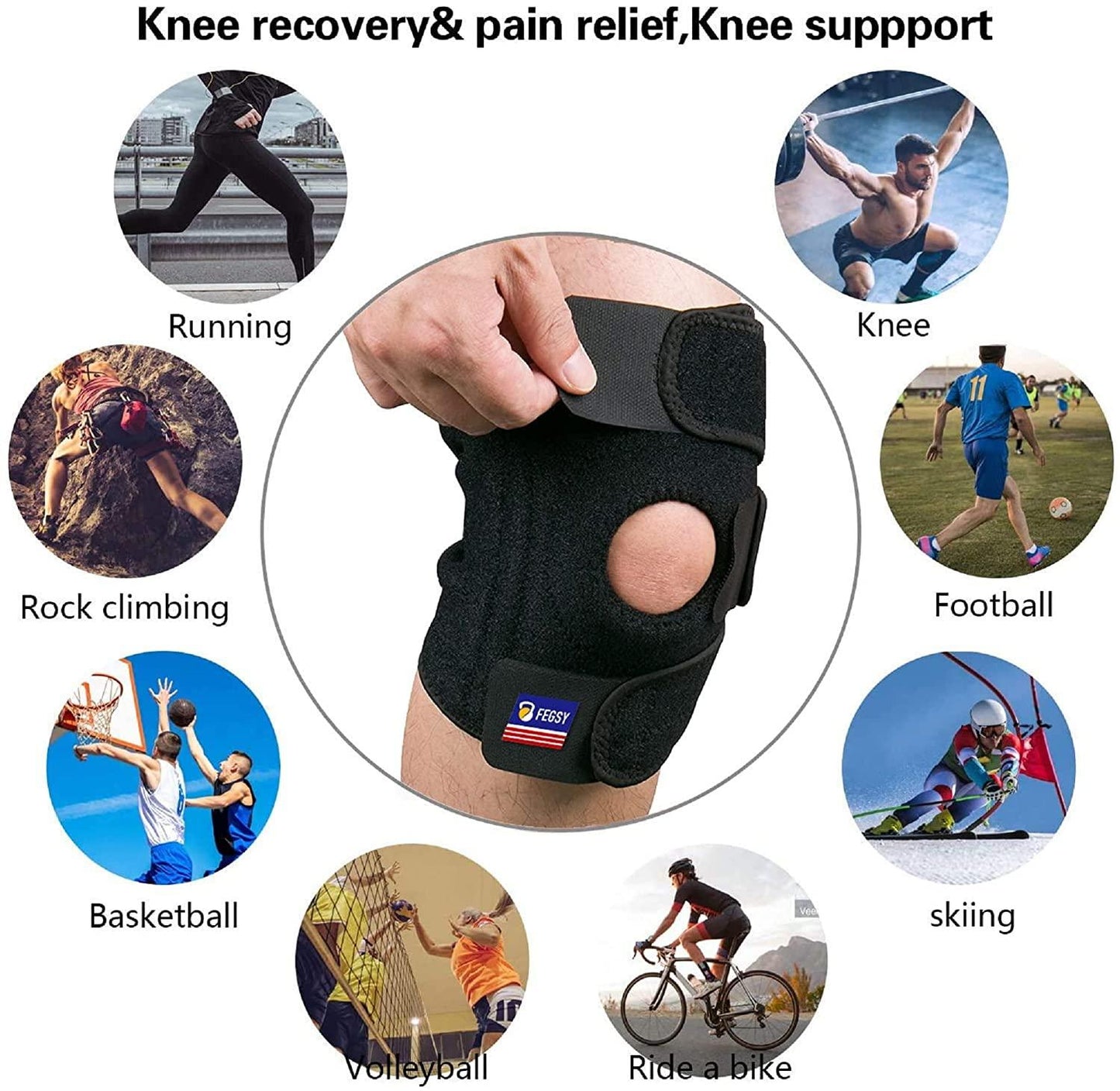 Knee Support Brace – Adjustable Neoprene Belt