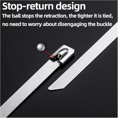 Stainless Steel Cable Lock Ties | Pack of 10