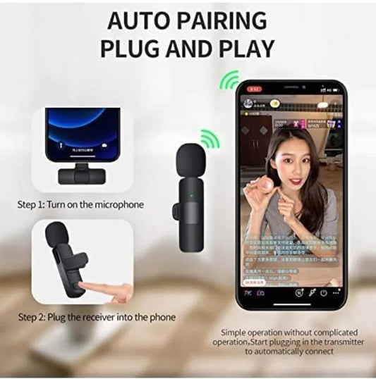 Wireless Lavalier Microphone – Portable & Noise-Cancelling