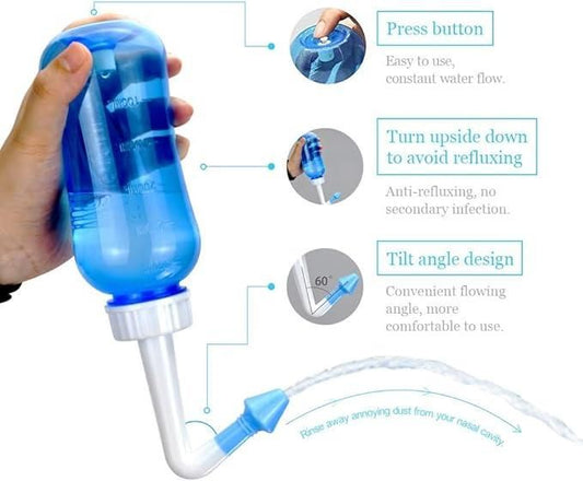 Neti Pot for Sinus Cleaning | BPA-Free Nose Wash for Adults & Kids