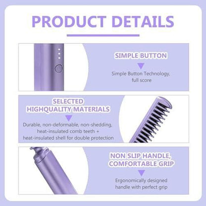 Rechargeable Hot Comb Hair Straightener – Fast & Easy Styling
