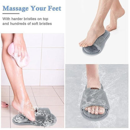Shower Foot Scrubber – Silicone Bristle Foot Cleaning & Massage Brush