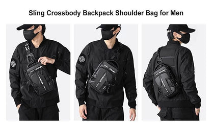 Sling Bag with USB Charging Port | Waterproof Crossbody Travel Backpack