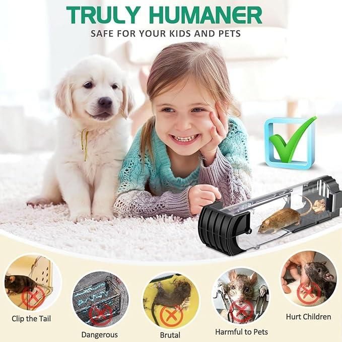 Smart Self-Locking Mousetrap | Transparent Household Rodent Trap