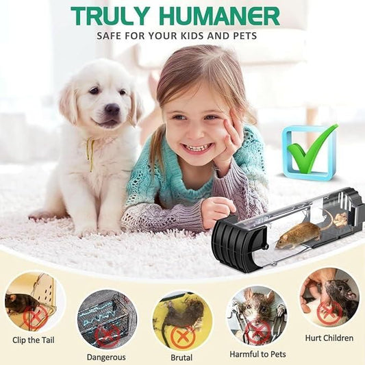Smart Self-Locking Mousetrap | Transparent Household Rodent Trap